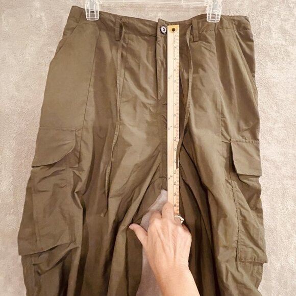 Halara Pants Womens Medium Olive Green Harem Cargo Parachute Nylon Utility - Picture 15 of 16